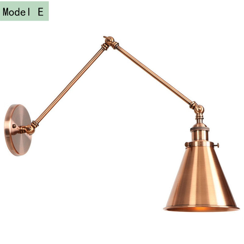 SkandiShop Adjustable Wall Lamp Sconce Iron Loft